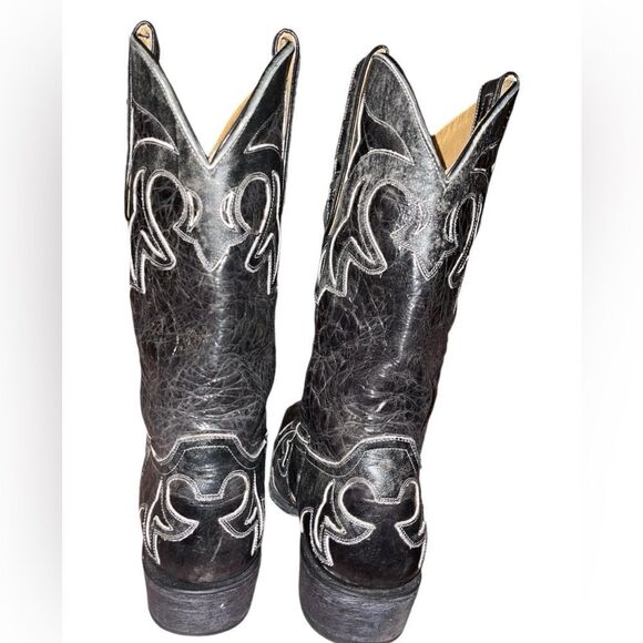 Sterling River CowGirl Cowboys Black/Gray Embroidered Leather Made InMexico - Picture 5 of 7